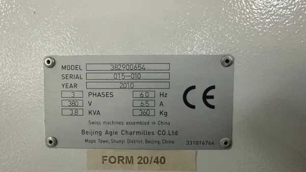 Eletroerosão Penetração Agie Charmilles FORM 20 - placa modelo